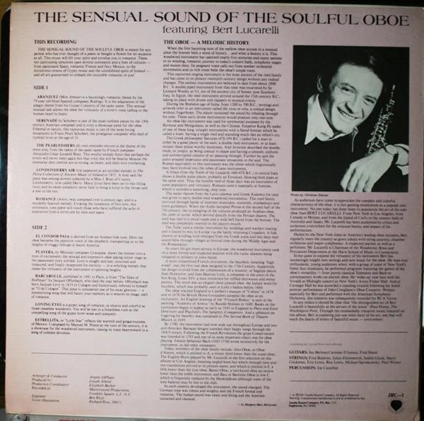 Bert Lucarelli - The Sensual Sound Of The Soulful Oboe (Vinyl) (VG+, VG+)