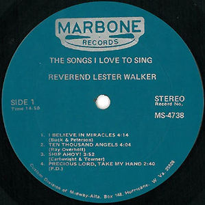 Rev. Lester Walker - The Songs I Love To Sing (Vinyl) (VG, VG)