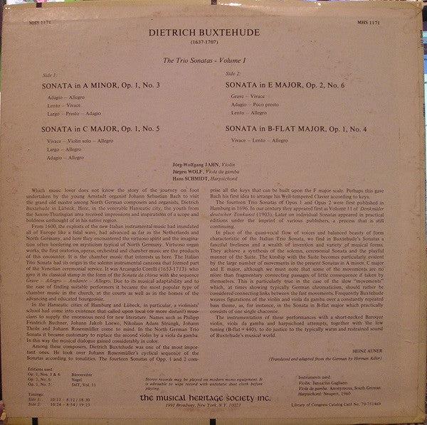 Dieterich Buxtehude - Jörg-Wolfgang Jahn, Jürgen Wolf, Hans Schmidt  - The Trio Sonatas Volume I (Vinyl) (NM or M-, VG+)