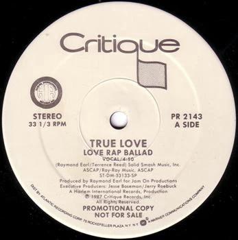 True Love  - Love Rap Ballad (Vinyl) (VG+, Generic)