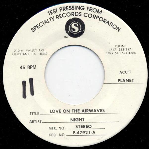 Night - Love On The Airwaves (Vinyl) (NM or M-, Generic)