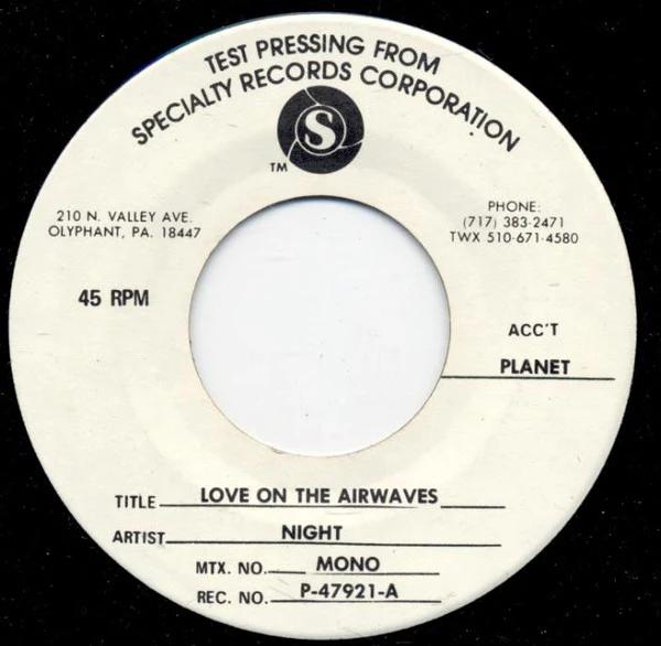 Night - Love On The Airwaves (Vinyl) (NM or M-, Generic)