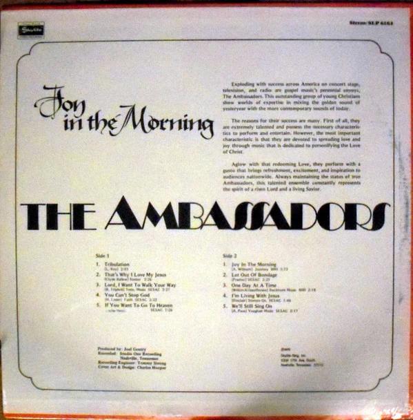 The Ambassadors  - Joy In The Morning (Vinyl) (NM or M-, VG+)