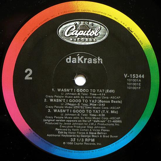 dáKRASH - Wasn't I Good To Ya? (Vinyl) (VG+, VG)