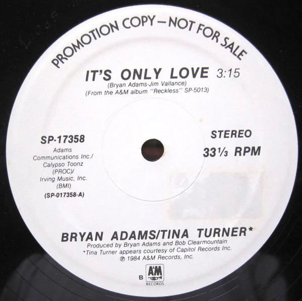 Bryan Adams / Tina Turner - It's Only Love (Vinyl) (VG+, Generic)