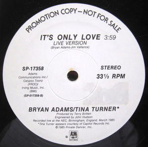 Bryan Adams / Tina Turner - It's Only Love (Vinyl) (VG+, Generic)