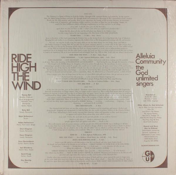 Tom Belt And God Unlimited - Ride High The Wind (Vinyl) (VG+, VG)