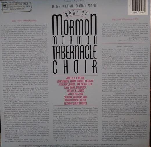 Leroy Robertson – Utah Symphony Orchestra, Maurice de Abravanel, Mormon Tabernacle Choir, Jerold Ottley - Oratorio from the Book of Mormon  (Vinyl) (VG+, VG+)