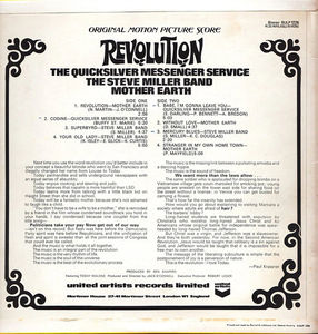 Quicksilver Messenger Service, Mother Earth , Steve Miller Band - Revolution - Original Motion Picture Score (Vinyl) (VG, VG)