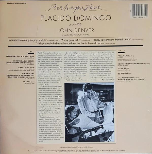 Placido Domingo With John Denver - Perhaps Love (Vinyl) (NM or M-, VG+)