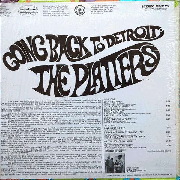 Platters, The - Going Back To Detroit (Vinyl) (VG, VG+)