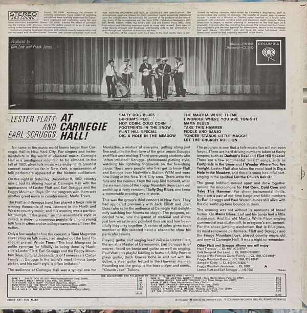 Flatt & Scruggs - At Carnegie Hall! (Vinyl) (VG+, VG+)