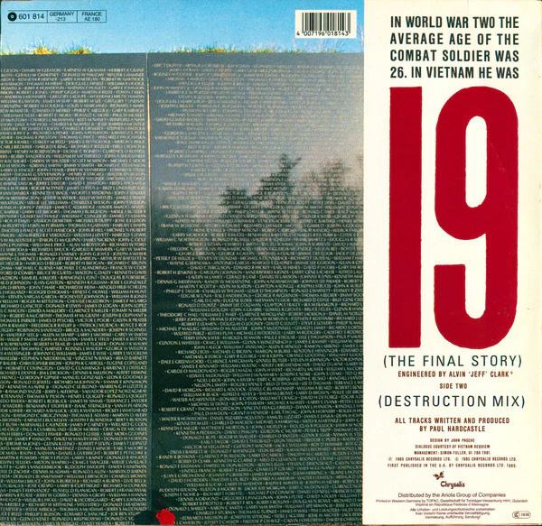 Paul Hardcastle - 19 (The Final Story) (Vinyl) (VG, VG)