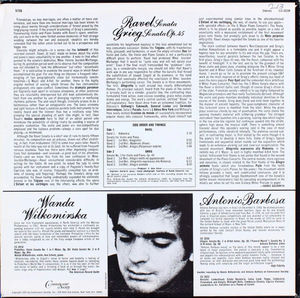 Maurice Ravel / Edvard Grieg - Wanda Wilkomirska / Antonio Barbosa - Ravel Sonata / Grieg Sonata Op. 45 (Vinyl) (VG, VG)