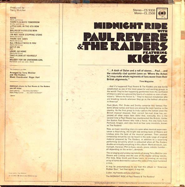 Paul Revere & The Raiders - Midnight Ride (Vinyl) (VG+, VG+)