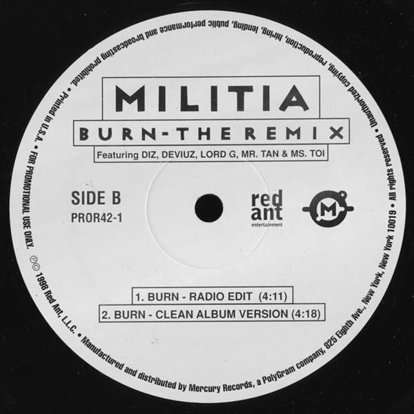 Militia  - Burn (The Remix) (Vinyl) (VG+, VG+)