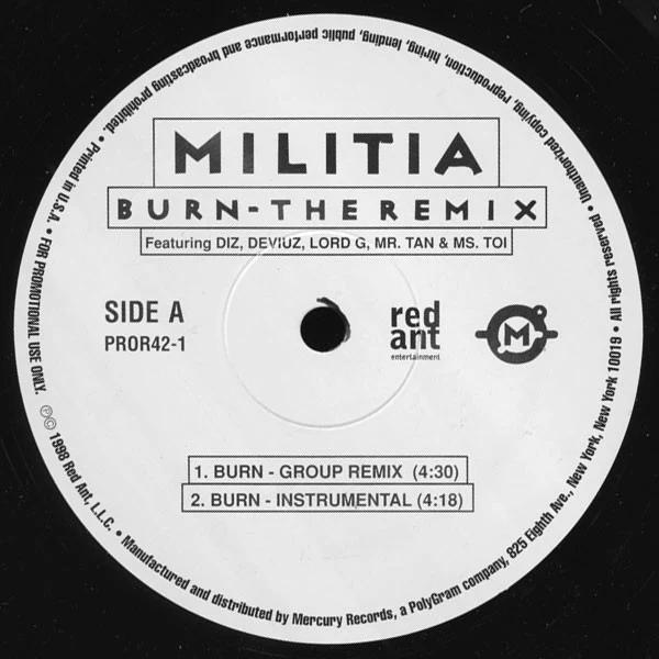 Militia  - Burn (The Remix) (Vinyl) (VG+, VG+)