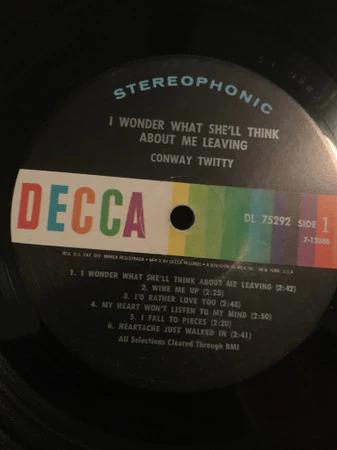 Conway Twitty - I Wonder What She'll Think About Me Leaving (Vinyl) (M, VG+)