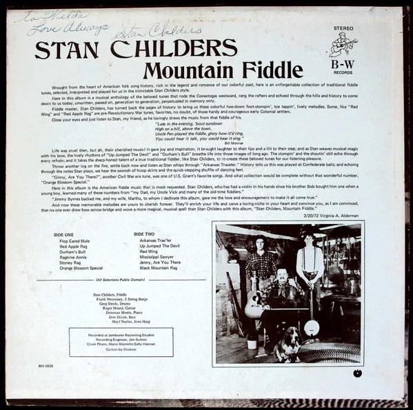 Stan Childers - Mountain Fiddle (Vinyl) (M, NM or M-)