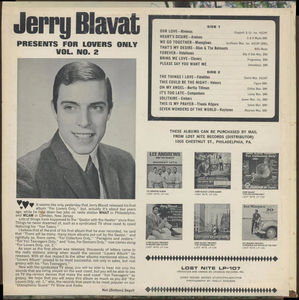 Various , Presented By Jerry Blavat - Jerry Blavat Presents For Lovers Only Vol. No. 2 (Vinyl) (VG+, VG+)