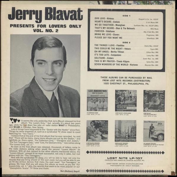 Various , Presented By Jerry Blavat - Jerry Blavat Presents For Lovers Only Vol. No. 2 (Vinyl) (VG+, VG+)