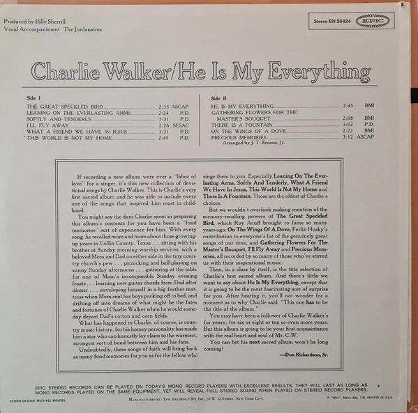Charlie Walker  - He Is My Everything (Vinyl) (VG+, VG+)