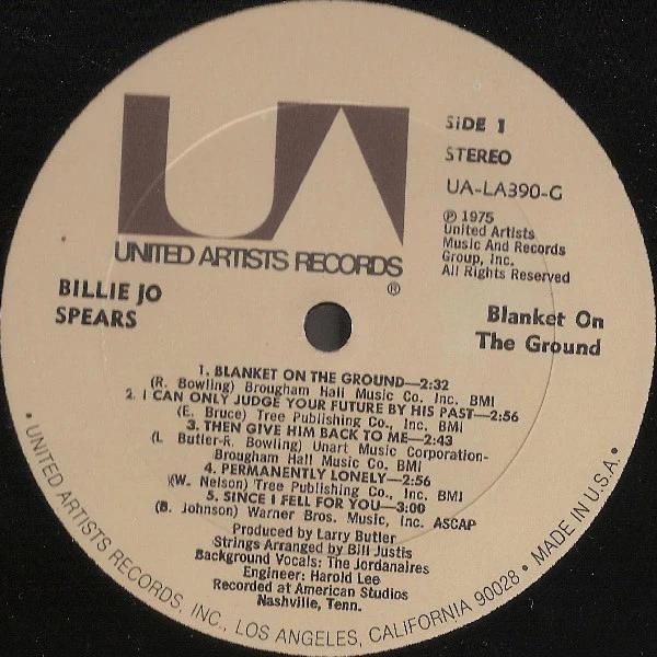 Billie Jo Spears - Blanket On The Ground (Vinyl) (VG+, VG)