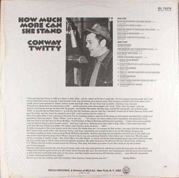 Conway Twitty - How Much More Can She Stand (Vinyl) (VG, VG)