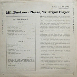 Milt Buckner - Please, Mr. Organ Player (Vinyl) (VG+, VG)