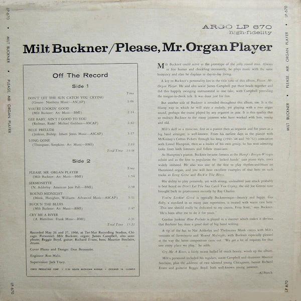 Milt Buckner - Please, Mr. Organ Player (Vinyl) (VG+, VG)