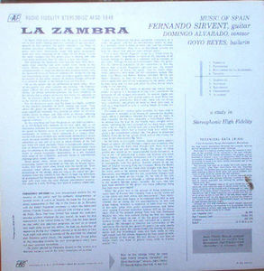 Fernando Sirvent - La Zambra (Vinyl) (VG+, VG)