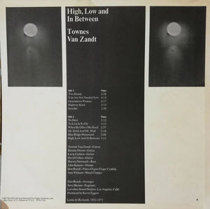 Townes Van Zandt - High, Low And In Between (Vinyl) (VG, VG)