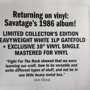 Savatage - Fight For The Rock (Vinyl) (M, NM or M-)