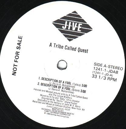 A Tribe Called Quest - Description Of A Fool (Vinyl) (VG+, VG)