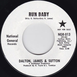 Dalton, James & Sutton - Run Baby / One Time Around (Vinyl) (VG+, Generic)