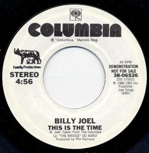 Billy Joel - This Is The Time (Vinyl) (NM or M-, VG+)
