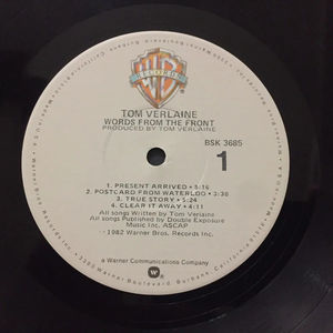 Tom Verlaine - Words From The Front (Vinyl) (VG+, VG+)