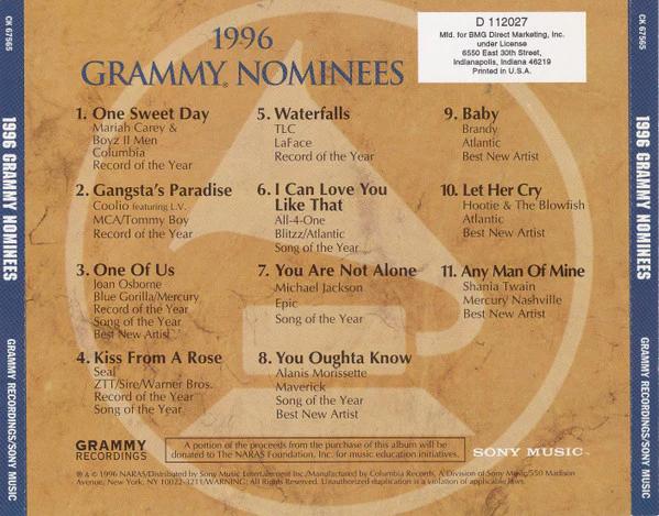 Various - 1996 Grammy Nominees (CD) (NM or M-, VG+)