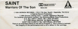 Saint  - Warriors Of The Son (Cassette) (VG+, VG+)